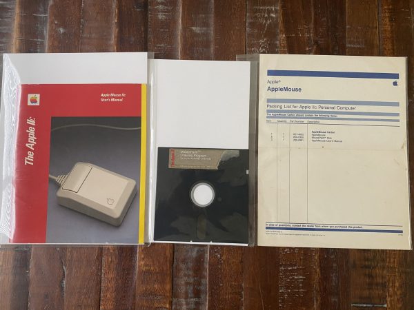 RARE 1984 Apple IIc Mouse w/ Original Receipt, Box, Manual and MousePaint and Floppy Disk Included #A2M4015