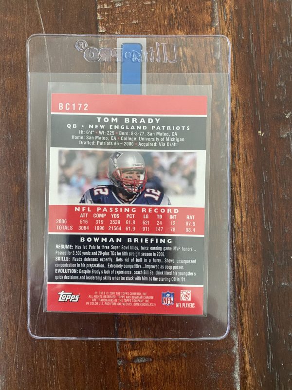 Tom Brady Chrome Football Card #BC172