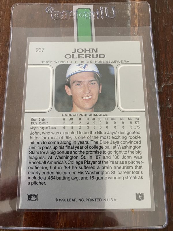 John Olerud, Toronto Blue Jays, Baseball Card #237