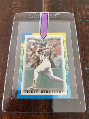 Rickey Henderson, Topps Mini Leaders Baseball Card 1990 #28