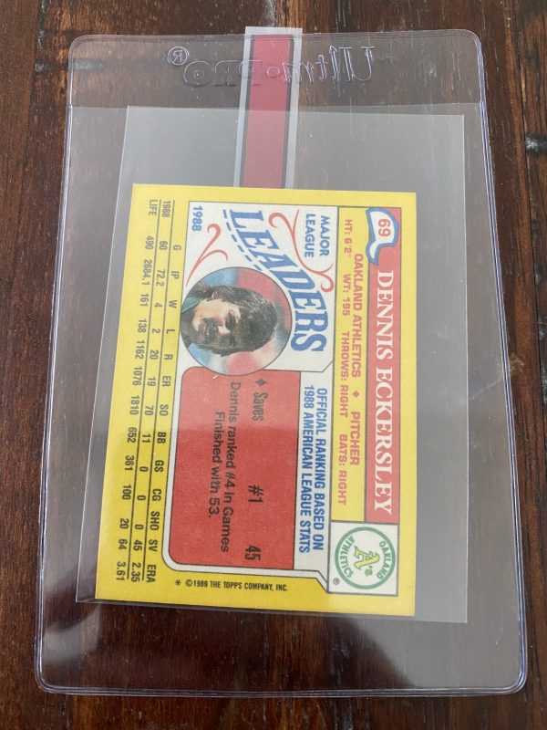 Dennis Eckersley, Topps Mini Leaders Baseball Card 1989 #69