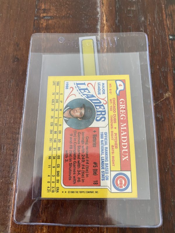 Greg Maddux, Topps Mini Leaders Baseball Card 1989 #4