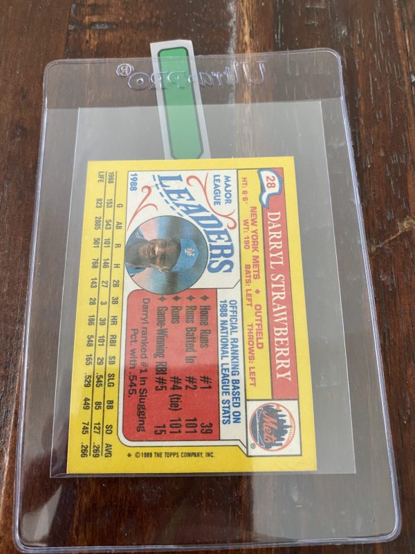 Darryl Strawberry, Topps Mini Leaders Baseball Card 1989 #28