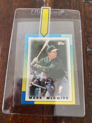 Mark McGwire, Topps Mini Leaders Baseball Card 1990 #30