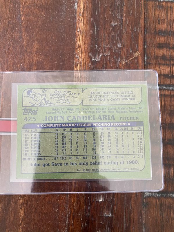 John Candelaria, Pittsburgh Pirates, Topps Baseball Card #425