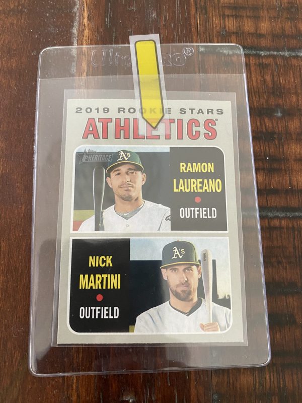 Ramon Laureano & Nick Martini, Athletics Rookie Stars, Topps Heritage Baseball Card #21