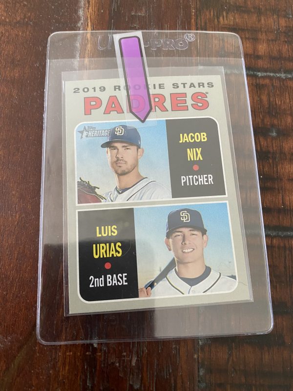 Jacob Nix & Luis Urias, Padres Rookie Stars, Topps Heritage Baseball Card #262