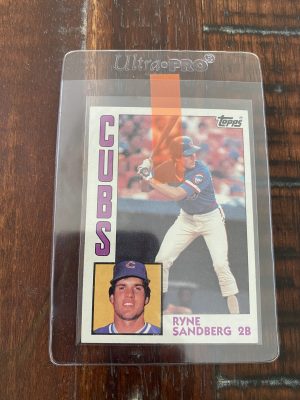 Ryne Sandberg, Chicago Cubs, Topps Baseball Card #596