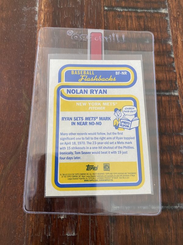 Nolan Ryan, New York Mets, Topps Flashbacks Baseball Card #BF-NR